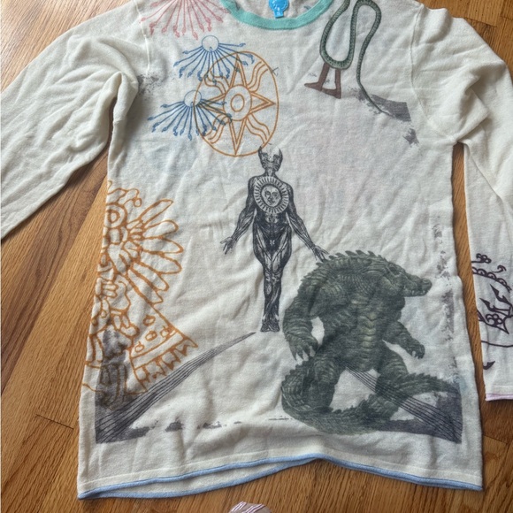 Autumn Cashmere Multicolor Graphic Crew Neck Sweater - Picture 8 of 12